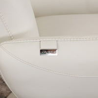 43" Contemporary White Leather Lounge Chair