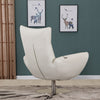 43" Contemporary White Leather Lounge Chair