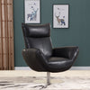 43" Contemporary Black Leather Lounge Chair