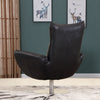 43" Contemporary Black Leather Lounge Chair