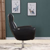 43" Contemporary Black Leather Lounge Chair