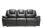 40" Contemporary Grey Leather Sofa