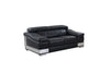 31-39" Modern Black Leather Loveseat