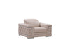 114" Modern Beige Leather Sofa Set