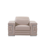 29-38" Modern Beige Leather Chair
