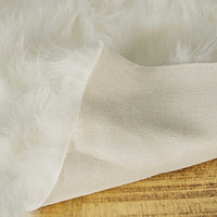 2' X 3' Off White Sheepskin Faux Fur Single Area Rug