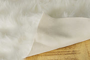 2' X 3' Off White Sheepskin Faux Fur Single Area Rug