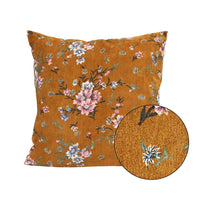 Mustard Floral Corduroy Pillow