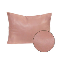 Pink Faux Leather Lumbar Pillow