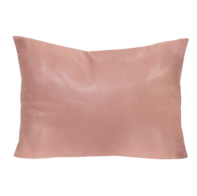 Pink Faux Leather Lumbar Pillow