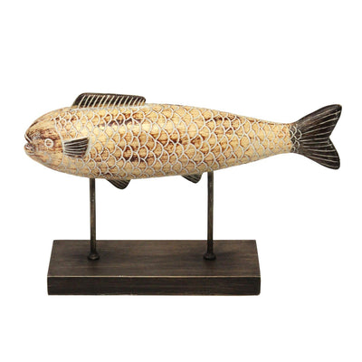 Wood Fish Table Top Sculpture