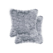 2-Pack Faux Fur Pillow 18" X 18" - Grey