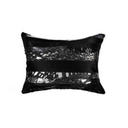 Torino Madrid Pillow 12" X 20" - Black & Silver