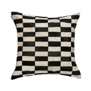 Torino Classic Large Linear Cowhide Pillow 22" X 22" - Black-White