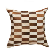 Torino Classic Large Linear Cowhide Pillow 22" X 22" - Brown-White