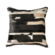 Torino Classic Large Madrid Cowhide Pillow 22" X 22" - Black-White