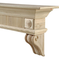 60" Classic Unfinished Wood Mantel Shelf