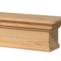 48" Sophisticated Unfinished Pine Wood Mantel Shelf