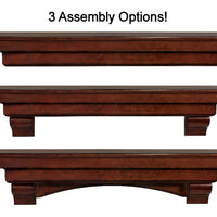 48" Graceful Distressed Cherry Wood Mantel Shelf