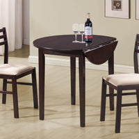 32.5" Cappuccino Solid Wood, Foam, and Beige Polyester Three Pieces Dining Set