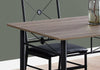 36" Dark Taupe Leather Look Polyurethane and Metal Five Pieces Dining Set