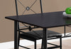 36" Cappuccino, Polyurethane, and Black Metal Five Pieces Dining Set
