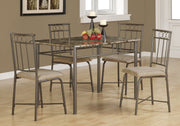 35.5" Cappuccino Microfiber, Foam, and MDF Five Pieces Dining Set