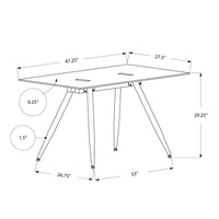 29.25" White Metal and 8mm Tempered Glass Computer Desk