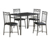 35.5" Grey Metal and MDF Five Pieces Dining Set