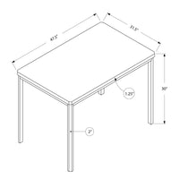 30" White Particle Board, MDF, and Chrome Metal Dining Table