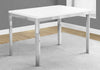 30" White Particle Board, MDF, and Chrome Metal Dining Table