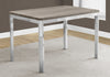30" Dark Taupe Particle Board, Hollow Core, MDF, and Chrome Metal Dining Table