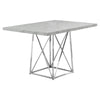 30" Grey Particle Board, Laminate, and Chrome Metal Dining Table