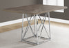31" Dark Taupe Particle Board, Laminate, and Chrome Metal Dining Table