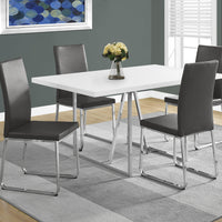 30" Particle Board, Hollow Core, MDF, and Chrome Metal Dining Table