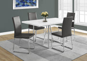 30" Particle Board, Hollow Core, MDF, and Chrome Metal Dining Table