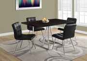 30" Cappuccino Particle Board, Hollow Core, MDF, and Chrome Metal Dining Table