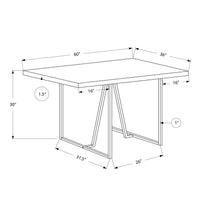 30" Cappuccino Particle Board, Hollow Core, MDF, and Chrome Metal Dining Table