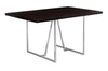 30" Cappuccino Particle Board, Hollow Core, MDF, and Chrome Metal Dining Table
