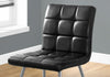 Two 31.5" Black Leather Look, Foam, Polyurethane, and Metal Dining Chairs