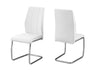 Two 77.5" Leather Look, Chrome Metal, and Foam Dining Chairs