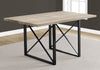 30" Particle Board, Hollow Core, MDF, and Black Metal Dining Table