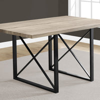 30" Particle Board, Hollow Core, MDF, and Black Metal Dining Table