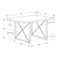 30" Particle Board, Hollow Core, MDF, and Black Metal Dining Table