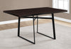 30" Cappuccino Particle Board, Hollow Core, and Black Metal Dining Table