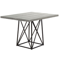 31" Grey Reclaimed Wood Particle Board, Laminate, and Black Metal Dining Table