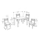 32.5" Cappuccino Solid Wood, MDF, Foam, & Beige Polyester Five Pieces Dining Set