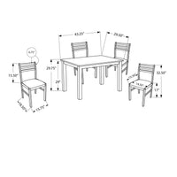 32.5" Cappuccino Solid Wood, MDF, Foam, & Beige Polyester Five Pieces Dining Set