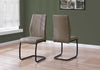 Two 77.5" Taupe Fabric, Black Metal, and Polyester Dining Chairs