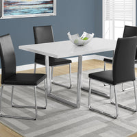 30.25" Particle Board and Chrome Metal Dining Table